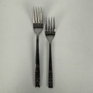 Imperial International CORTINA Stainless Glossy Black Accent FORK‎ LOT OF 2
